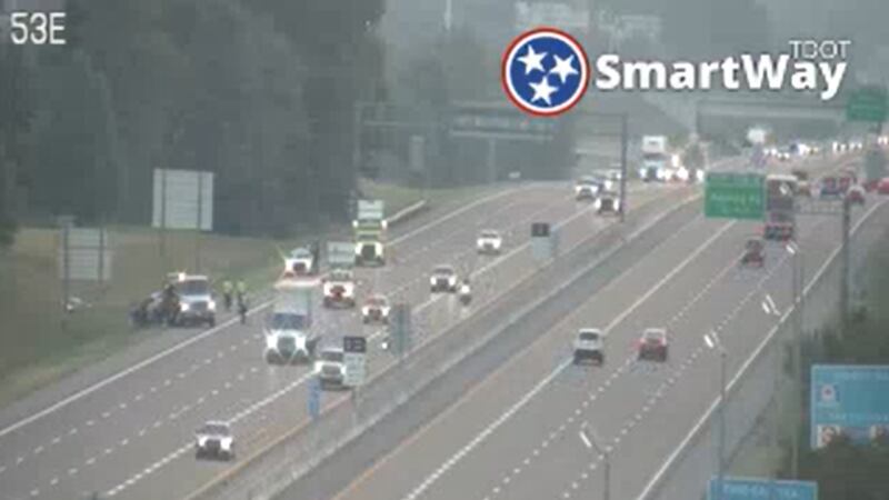 The single-car scene crash on I-40 West