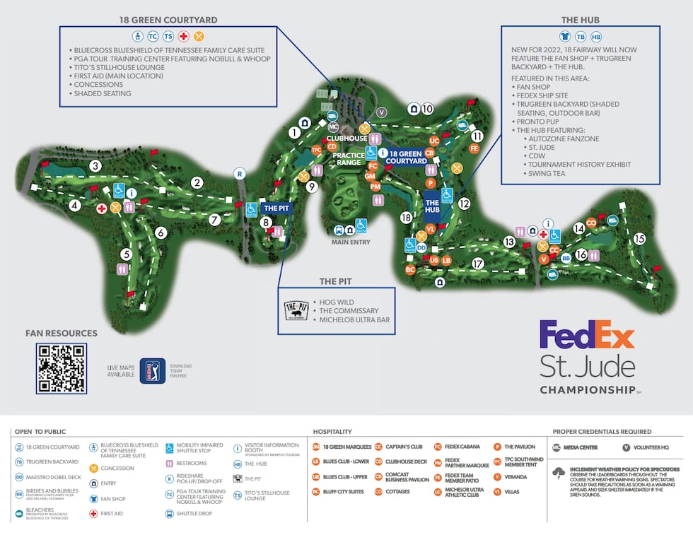 FedEx St. Jude Championship course map