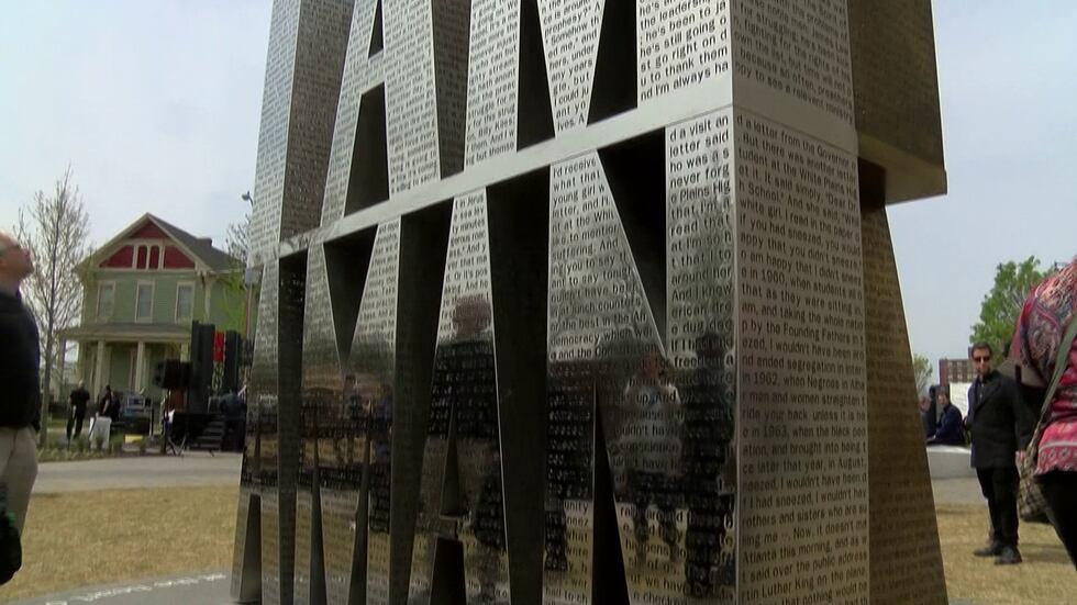 I Am a Man monument, located in I Am a Man Plaza in Downtown Memphis