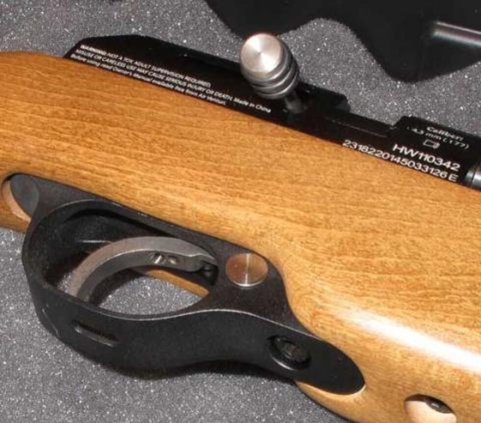 Gen 2 trigger with hole in the trigger guard for adjustment of screws