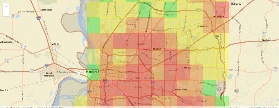 MLGW outage map track how many customers are affected by outages in the area