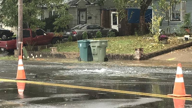 The sinkhole opened up on Macon Road after a water main broke.