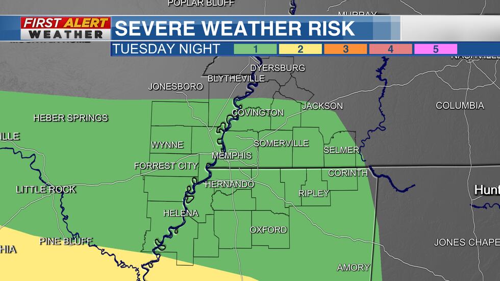 Severe weather risk for the Mid-South for Dec 12, 2022