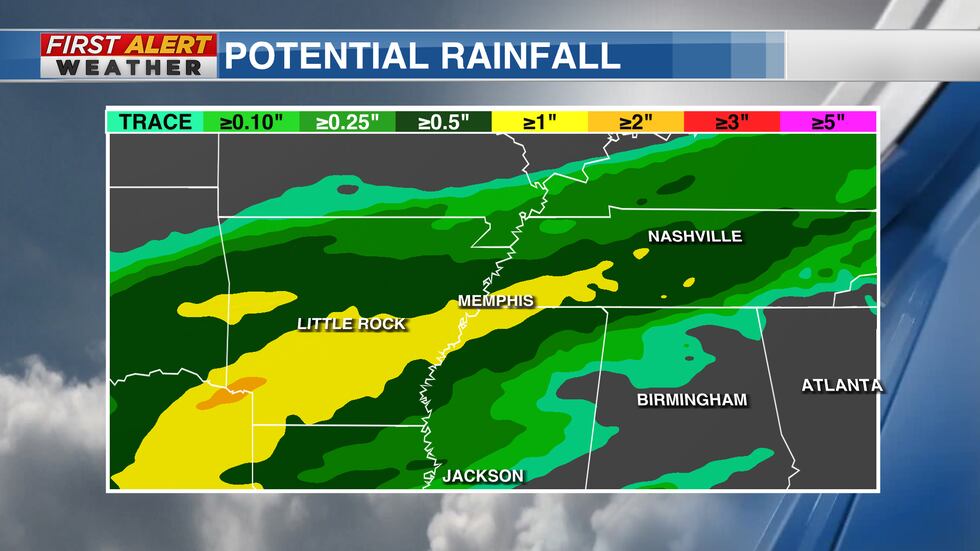 Needed rainfall is on the way for the Mid-South. Memphis could see an inch to an inch and a half.