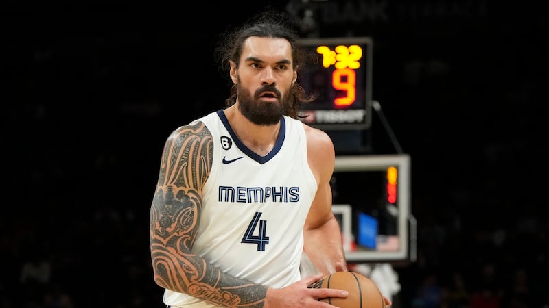 Memphis Grizzlies center Steven Adams (4) during the first half of an NBA basketball game...