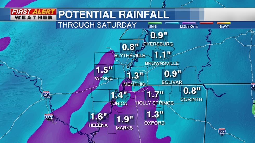 Estimated Rainfall through Saturday, Nov 5, 2022