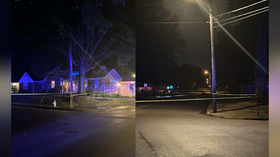 Crime scene barrier on Dee Road between West Perkins Road and South Perkins Road