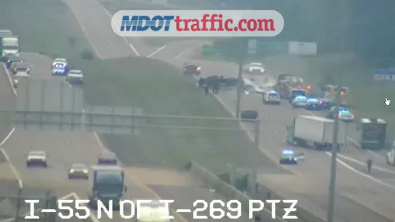 The scene on I-55 Northbound at I-69