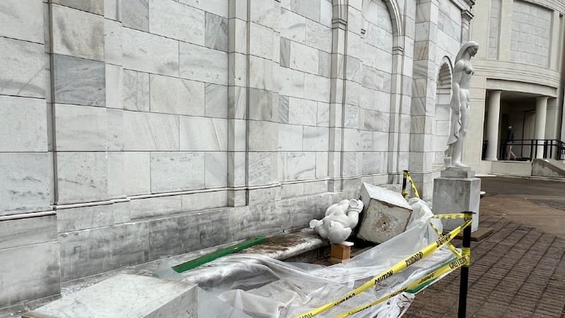Brooks Museum statues damaged overnight
