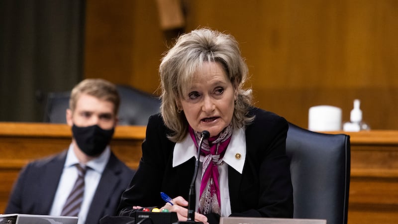 Sen. Cindy Hyde-Smith, R-Miss., speaks during the Senate Energy and Natural Resources...