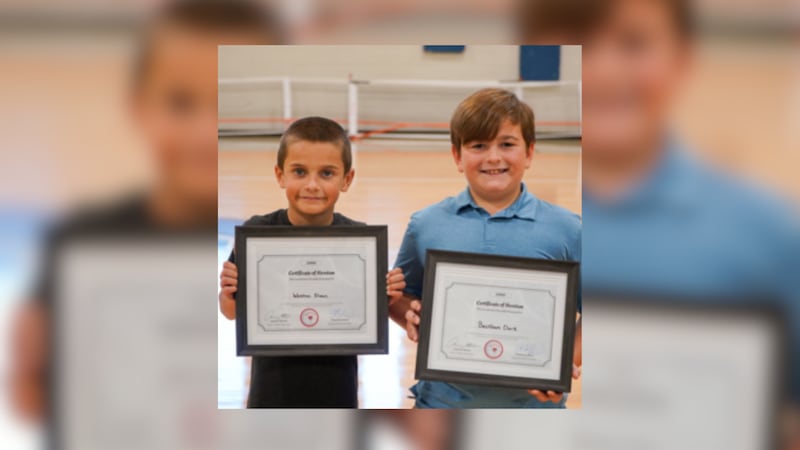 Weston Sloan (L) and Beckham Clark (R) jumped into action to save their friend, who was...