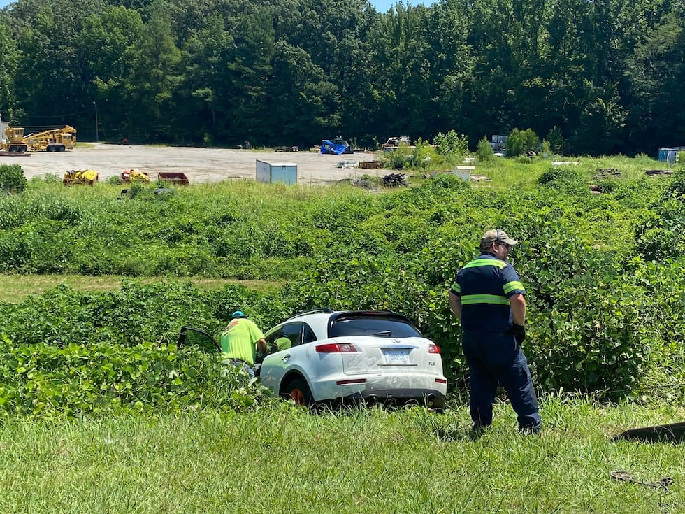 Marquavious Moore lost control of his car and crashed into the side of the interstate after...