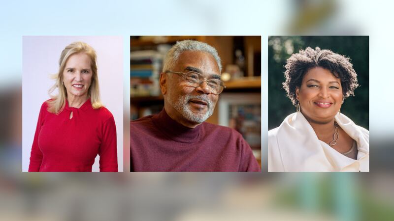 (Left to right) Kerry Kennedy, Dr. Clayborne Carson, and Stacey Abrams