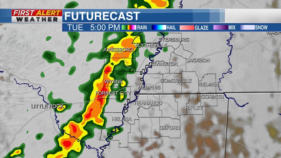 A cold front will usher in rain Tuesday afternoon